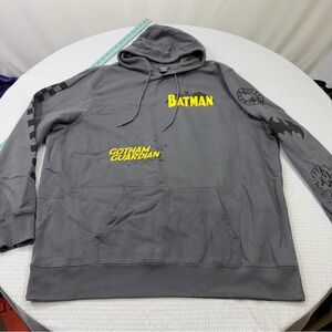 Batman Gray Pullover Hoodie with Yellow Logos